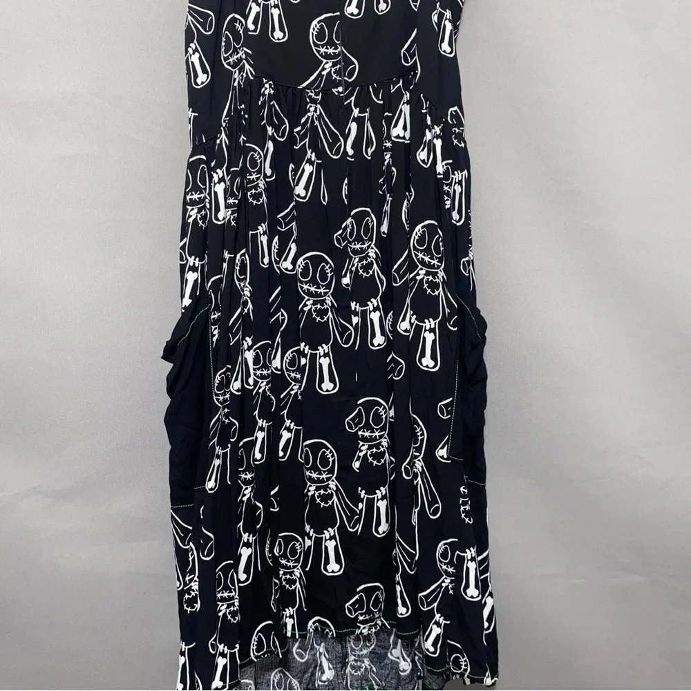 Hell Bunny Voodoo Doll Midi Dress Black and White Women's Dress - Picture 9 of 13